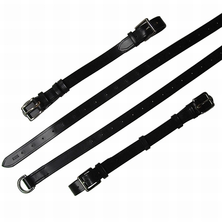 Porsche 356 Interior Luggage Straps Black English Bridle Leather Solid Silver Hardware